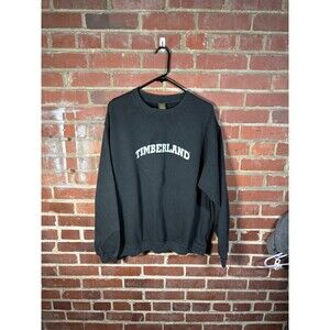 Vintage Y2K Timberland Sweatshirt Spell Out Black Crewneck Sweater Adult XL